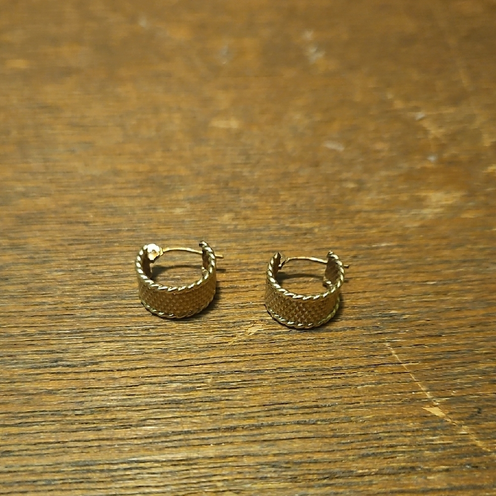 JCPenney Textured Gold Hoop Earrings